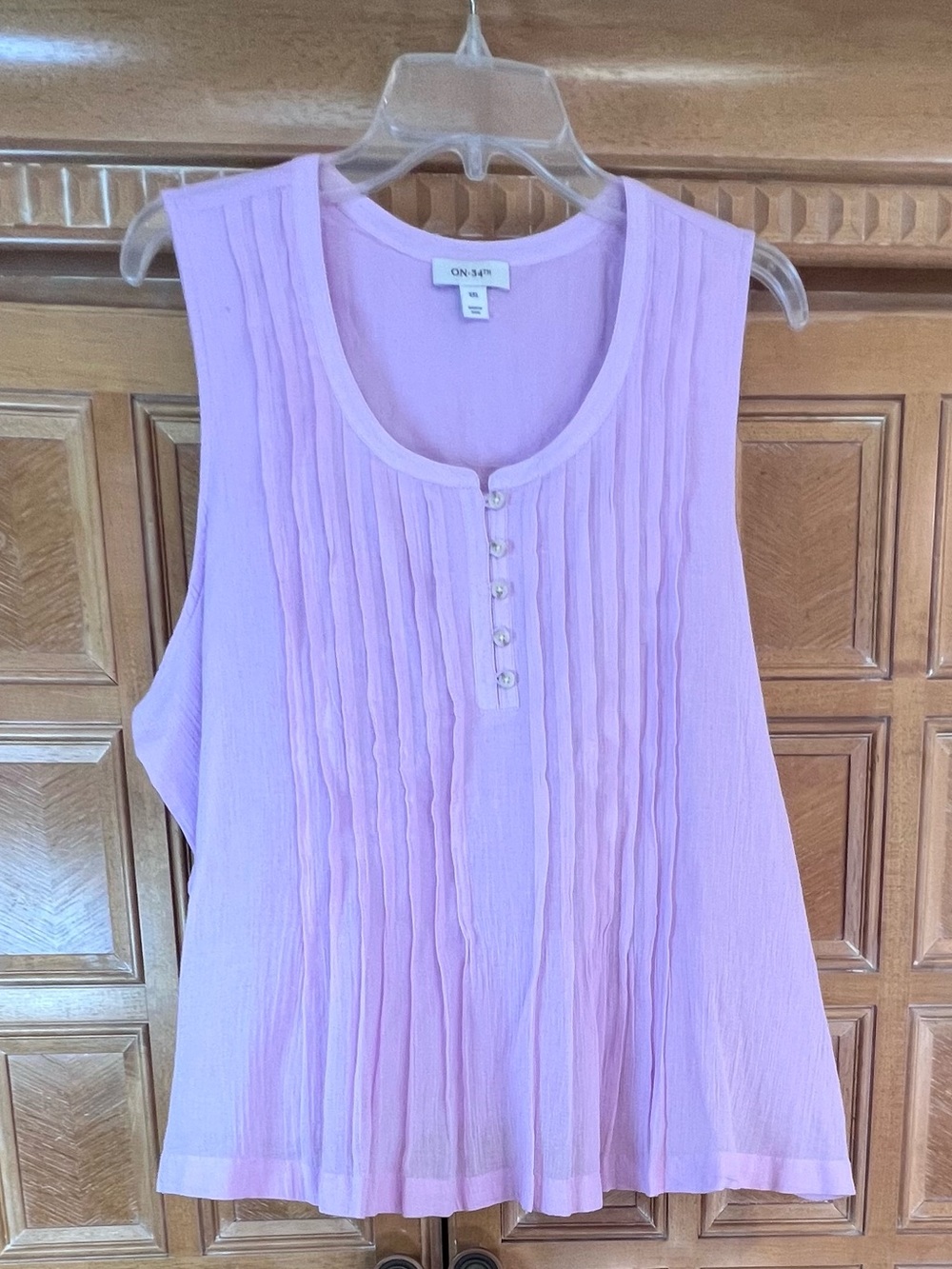 ON 34th Women’s XXL Lavender Orchid Crinkle Sleeveless Blouse Tank Top NWT